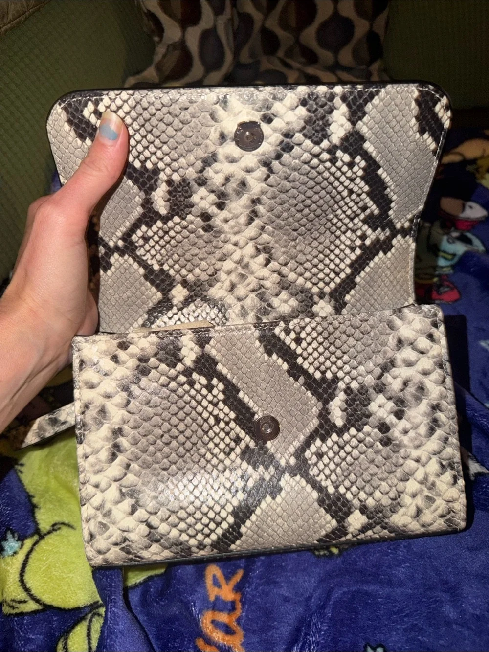 Euc tory burch snakeskin small fleming shoulder bag